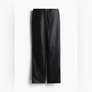 H&M Black Faux Leather Trousers